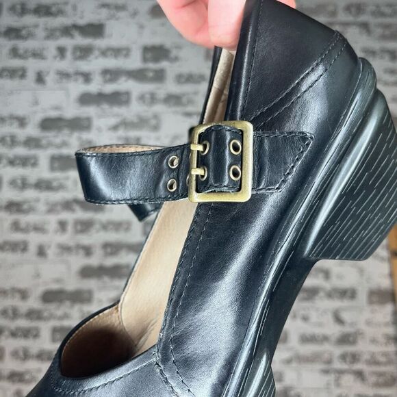 Sanita | women black leather clog Mary Jane’s 42 - Picture 5 of 8